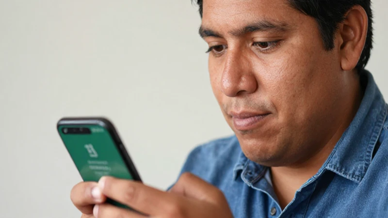 Joven mexicana usa banca móvil al sol