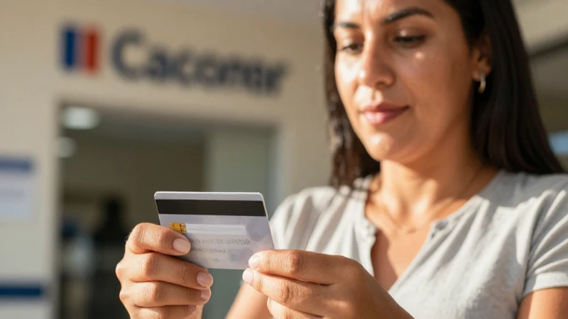 Cómo mantener control en tus finanzas con Bancomer Débito 6 Mujer mexicana verifica su tarjeta en un banco