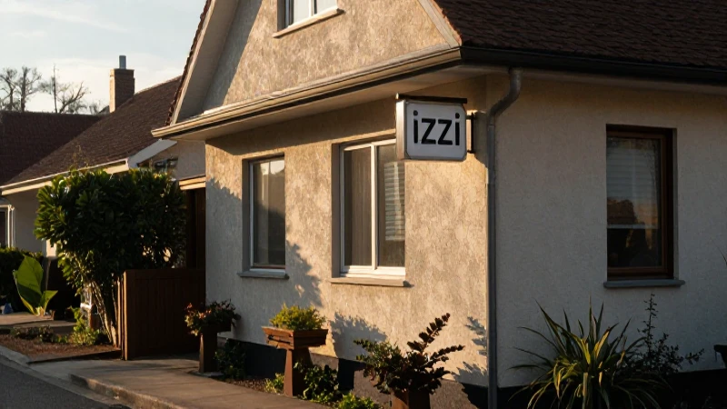 Calle residencial, casa acogedora y luz cálida
