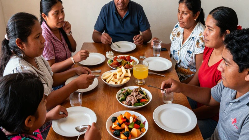 Familia mexicana disfruta comida leonesa casera