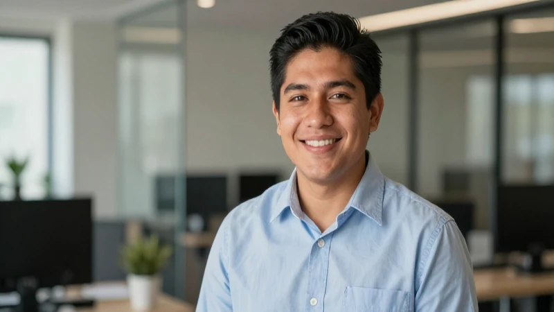 Crédito de Nómina Banamex: Requisitos y Condiciones 8 Joven profesional mexicana sonríe en oficina luminosa