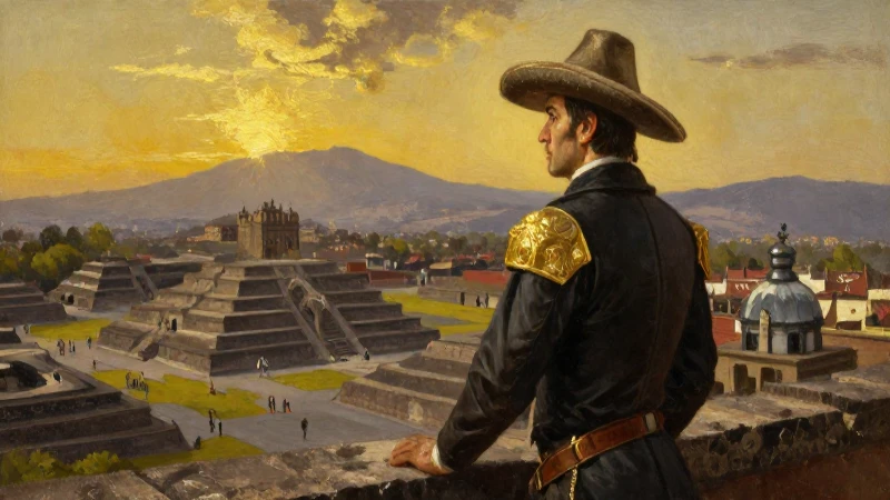 Olid contempla Tenochtitlán en óleo y oro