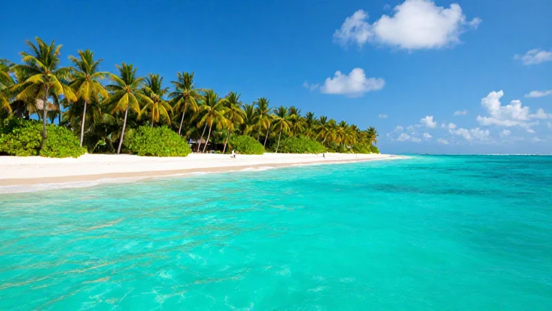Paraíso tropical de arena blanca y agua turquesa