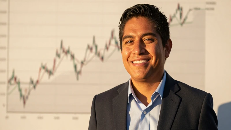Persona mexicana sonríe ante éxito financiero