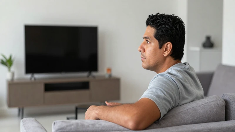 Mexicano mestizo ve la televisión en casa