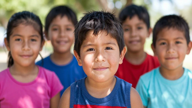 Niños mexicanos juegan bajo el sol