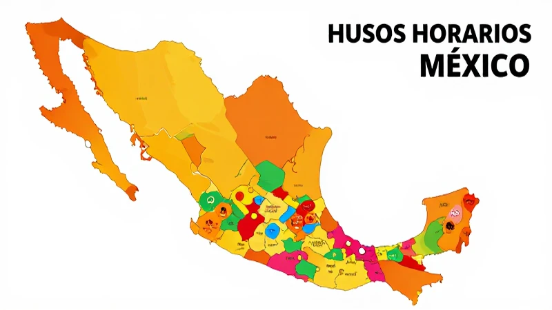 HUSOS HORARIOS de MÉXICO - Mapa Actualizado y Zonas Clave 3 México: zonas horarias en mapa claro
