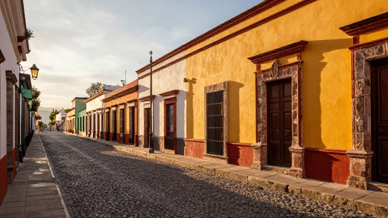 MUNICIPIOS DE GUANAJUATO: DESCUBRE SUS 46 MARAVILLAS 13 Calle colonial mexicana, cálida luz dorada