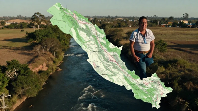 Paisaje mexicano rural con río brillante