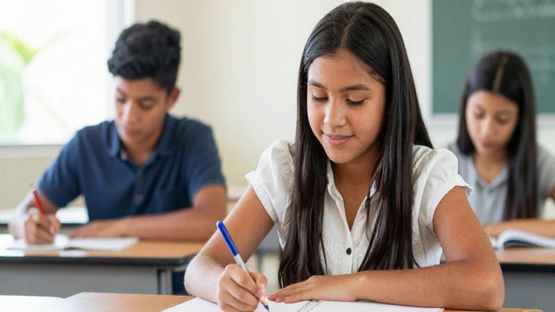 Dos estudiantes mestizos, ambiente luminoso y alegre