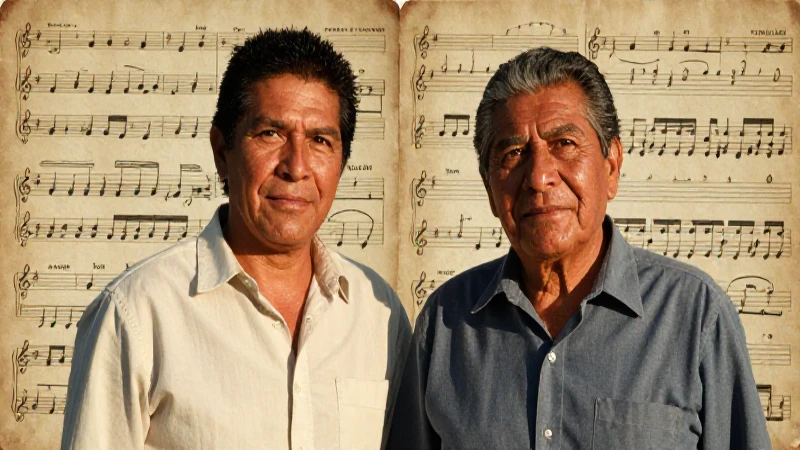 Dos mexicanos en luz dorada, música antigua