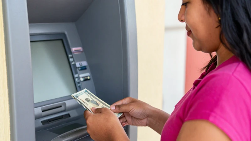 Cómo hacer depósitos en Seven con distintos bancos y horarios 4 Mujer mestiza retira dinero en un cajero