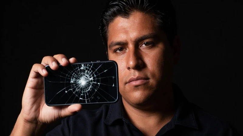 Cómo restablecer la señal por mensaje en México 3 Un rostro mestizo con pantalla rota