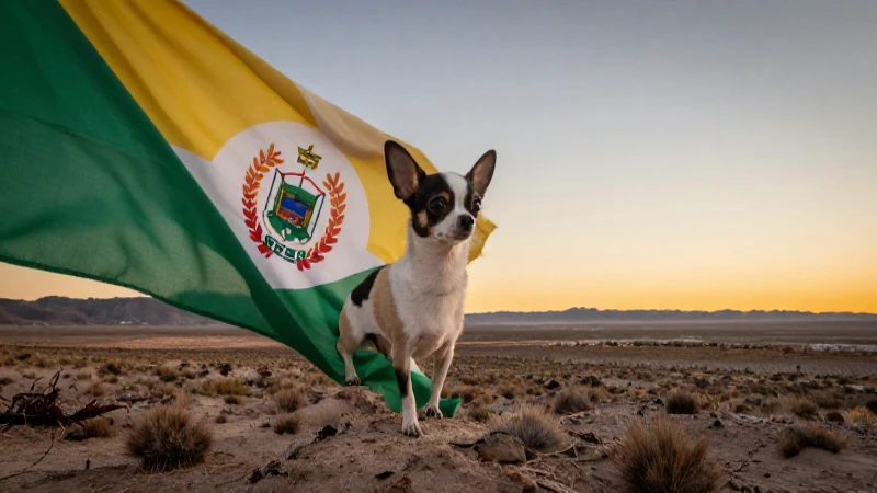 Paisaje chihuahuense, bandera, y luz dorada