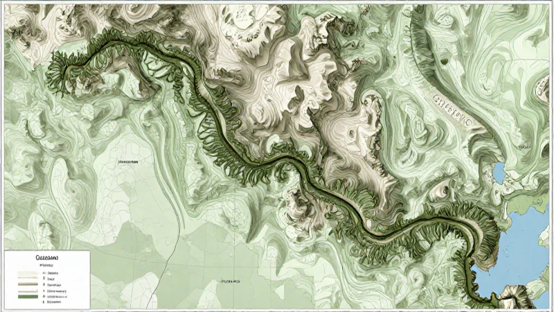 Guerrero: mapa topográfico con montañas