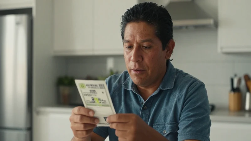 Mexicano mestizo paga factura en cocina moderna