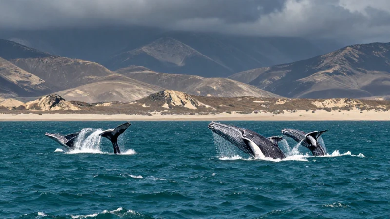 Ballenas grises saltan en Baja California