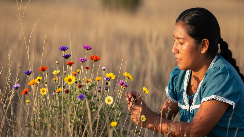 Ecosistemas de Tlaxcala: DESCUBRE su FLORA y FAUNA ÚNICA 4 Flores silvestres, luz dorada y piel bronceada