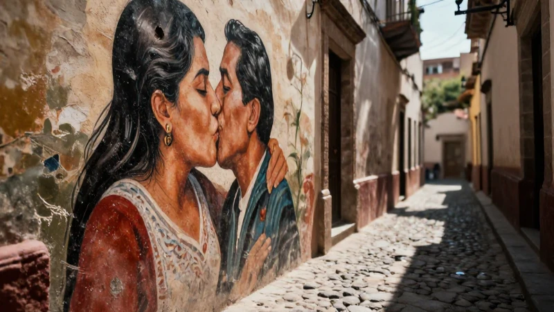 El CALLEJÓN del BESO: Leyenda y Mito QUE NO CONOCES 2 Calle polvorienta, mural y cálida luz cinematográfica