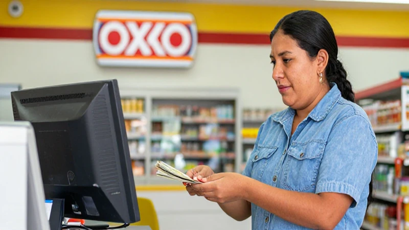 Cómo se puede hacer un depósito en Banco Azteca desde OXXO 4 Mexicana entregando dinero en OXXO iluminado