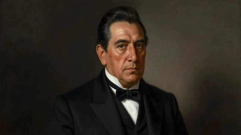 Retrato sombrío de Benito Juárez, mestizo mexicano