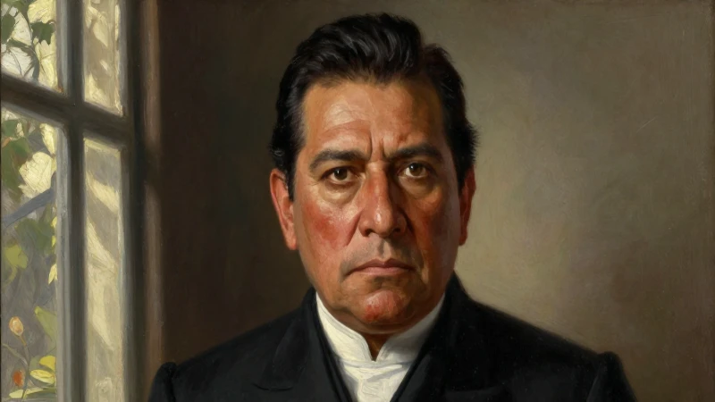 Retrato formal de Benito Juárez, sobrio y realista