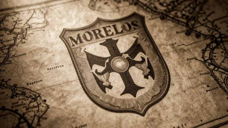 Escudo morelense antiguo en estilo vintage