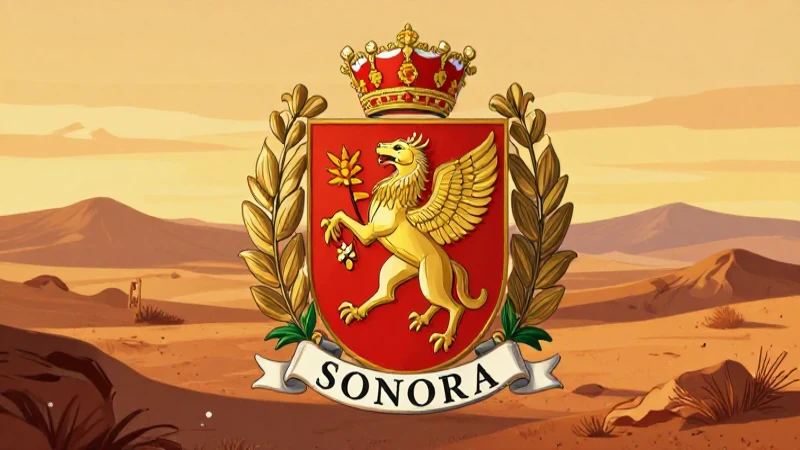 Escudo de SONORA: SIGNIFICADO y SIMBOLOGÍA Revelada 9 Escudo de Sonora, paisaje desértico, luz dorada
