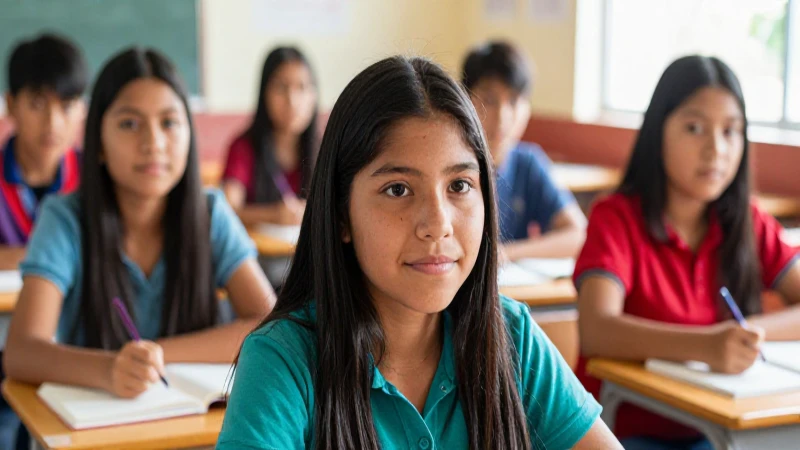 Dónde puedo inscribirme en cursos de inglés en Mérida 3 Estudiantes mestizos en clase, luz cálida y colorida