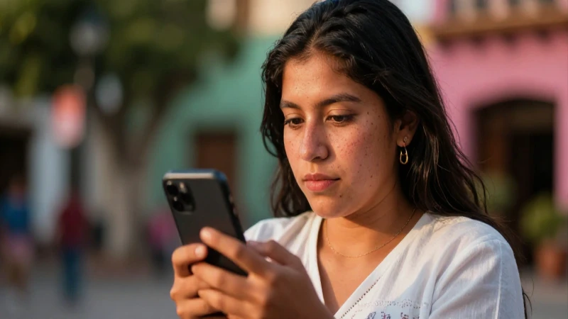 Impacto del cambio de identidad de Movistar en sus usuarios 5 Joven mexicano con teléfono, luz cinematográfica