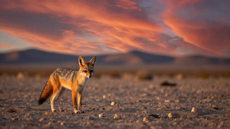 Especies Endémicas de Baja California: ¡Descúbrelas Ya! 6 Zorro californiano en paisaje desértico, ambiente cálido