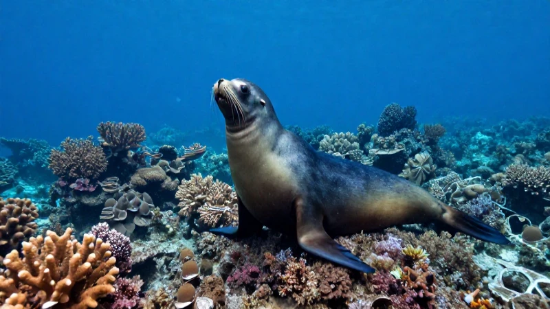 Especies Endémicas de Baja California: ¡Descúbrelas Ya! 4 León marino en arrecife, alta definición cinematográfica