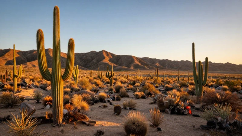 Especies Endémicas de Baja California: ¡Descúbrelas Ya! 1 Paisaje desértico vibrante, en alta resolución