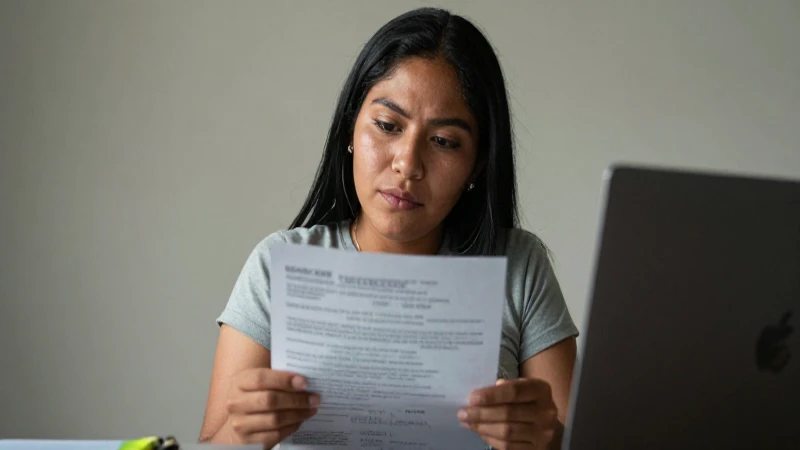 Mexicano revisa estados de cuenta con laptop