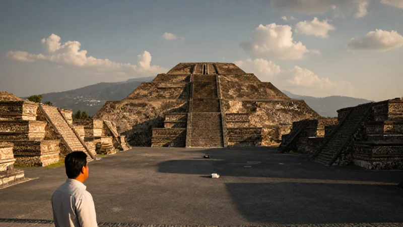 Pirámides de Teotihuacán en hora dorada