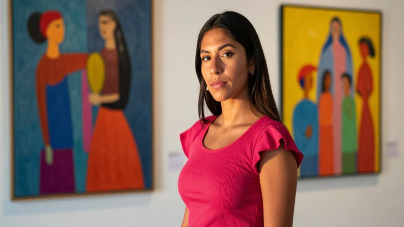 Conoce el arte en San Miguel de Allende: Exim Galería y más 4 Mujer mestiza en galería, luz dorada