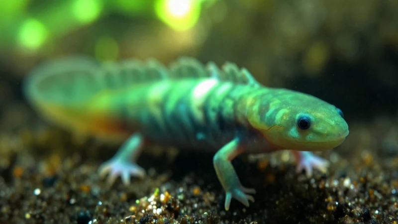 FAUNA CDMX: Descubre la RICA VIDA SILVESTRE de la Ciudad 5 Axolote verde bajo luz difusa