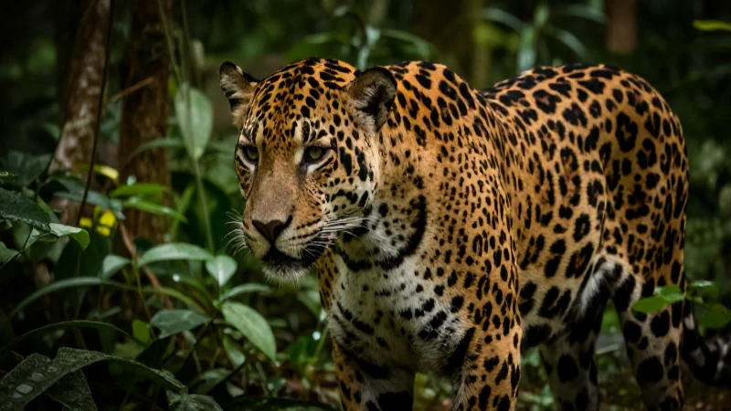 Yaguar en la selva, luz cinematográfica