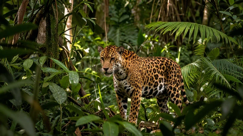 FAUNA DEL ESTADO DE GUERRERO: DESCUBRE ANIMALES ÚNICOS 6 Jaguar emerge en la selva exuberante