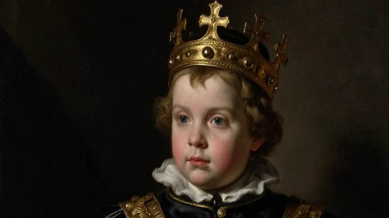 Retrato sombrío de un joven Felipe II en óleo