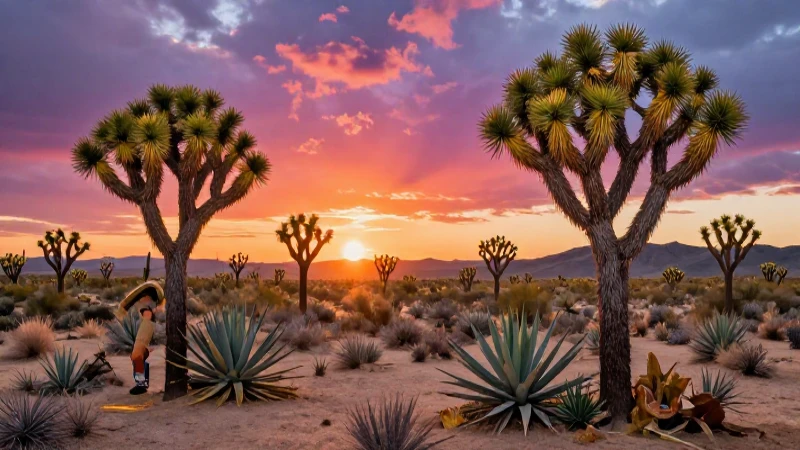 Paisaje desértico vibrante, rico y detallado