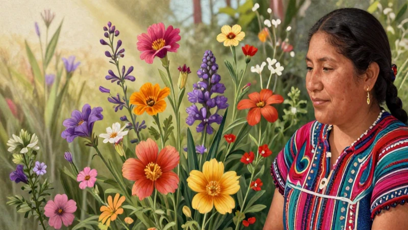 FLORA DE CAMPECHE: DESCUBRE su RIQUEZA y BELLEZA NATURAL 7 Flores y plantas en arte mexicano detallado