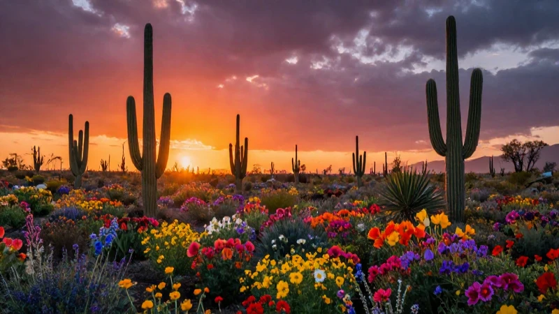 Paisaje desértico, colorido y dramático