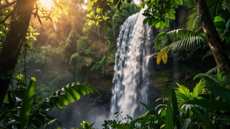 FLORA DE MORELOS: Descubre su RIQUEZA y BELLEZA ÚNICA 4 Selva exuberante, luz dorada y fotorealista
