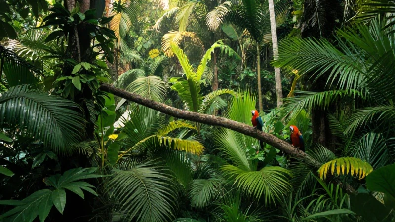 FLORA y FAUNA de Jalisco: Descubre su ECOSISTEMA ÚNICO 3 Selva vibrante y exuberante bajo luz cinematográfica