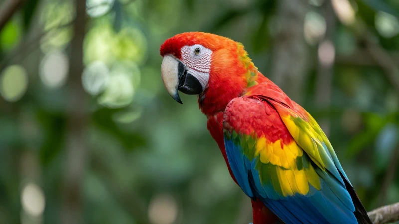 Fauna de Tabasco: DESCUBRE Animales ENDÉMICOS ÚNICOS 4 Guacamayo escarlata en vibrante selva tropical