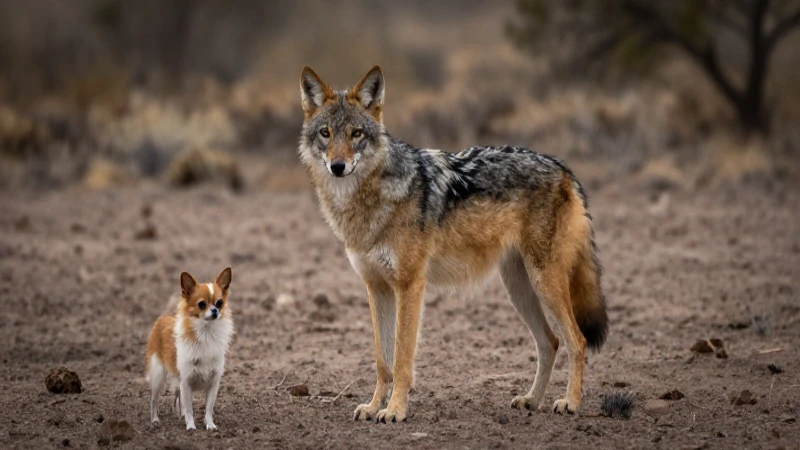 Lobo mexicano en paisaje desértico dramático
