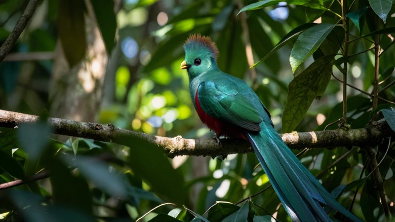 Quetzal colorido en naturaleza, luz cinematográfica