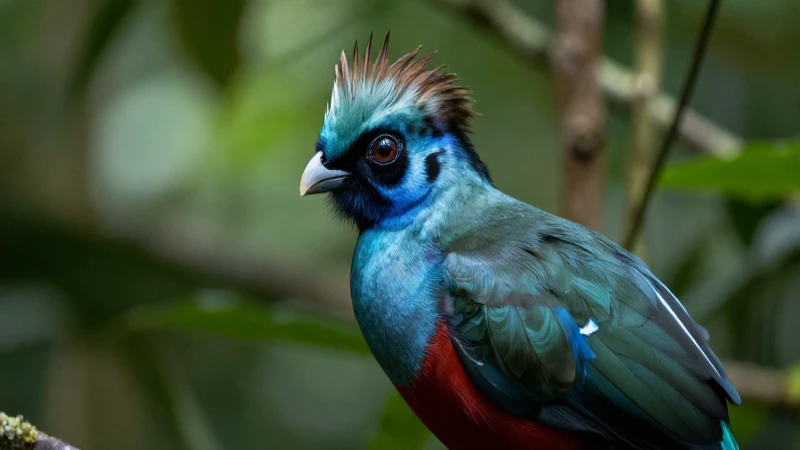 Quetzal resplandeciente en hábitat tropical exuberante