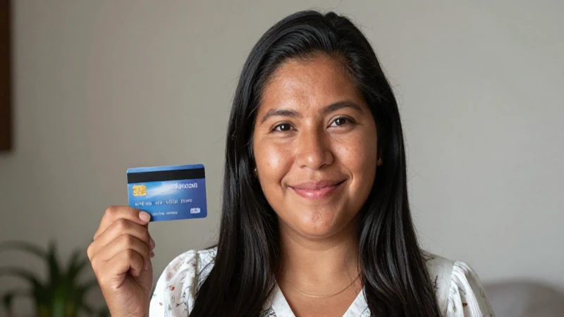 Beneficios de la Fondeadora Tarjeta de Crédito en México 6 Mujer mestiza sonríe con tarjeta Fondeadora